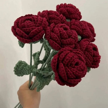 Crochet Maroon/ Red Round Roses