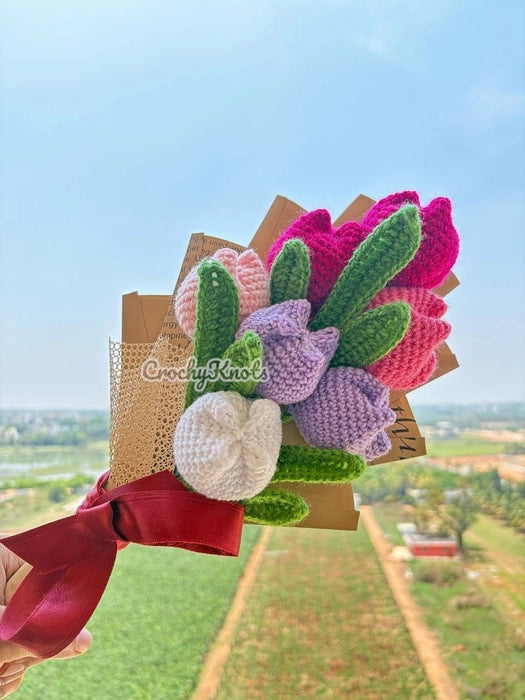 Crochet Elegant Tulips Bunch