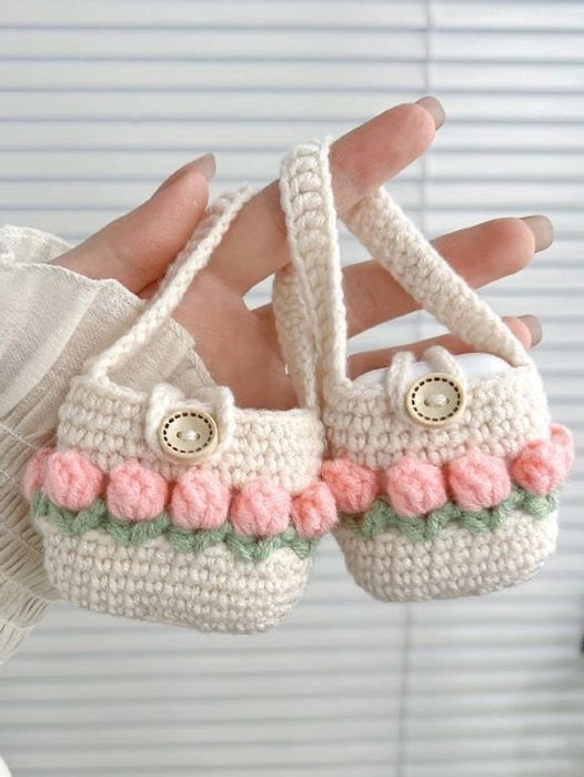 Crochet Tulip Purse Style Off white pouch