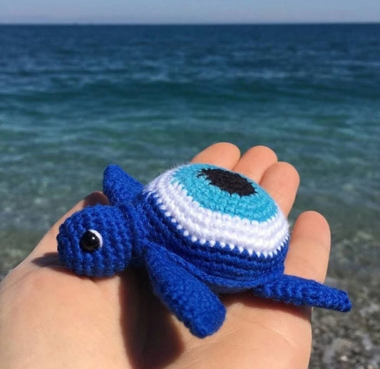 Crochet Evil eye Turtle Pal
