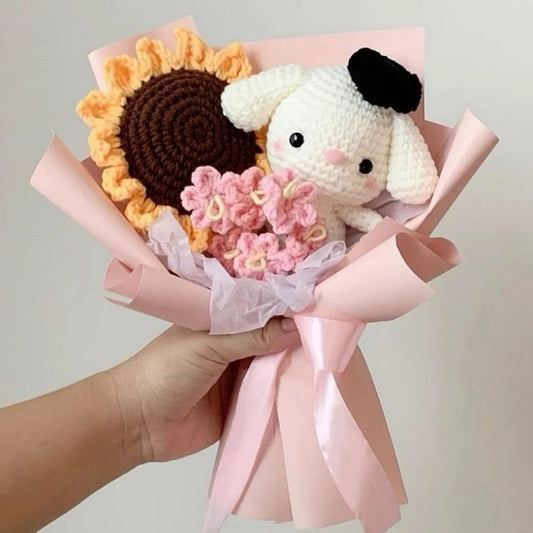 Crochet Pink Bunny Bouquet