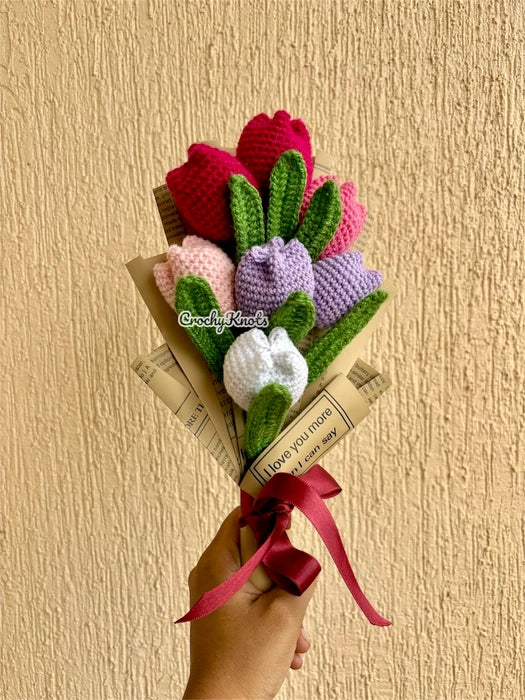 Crochet Elegant Tulips Bunch