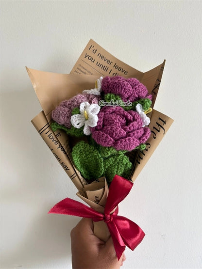 Crochet English Garden Charm Bouquet | Crochet Roses