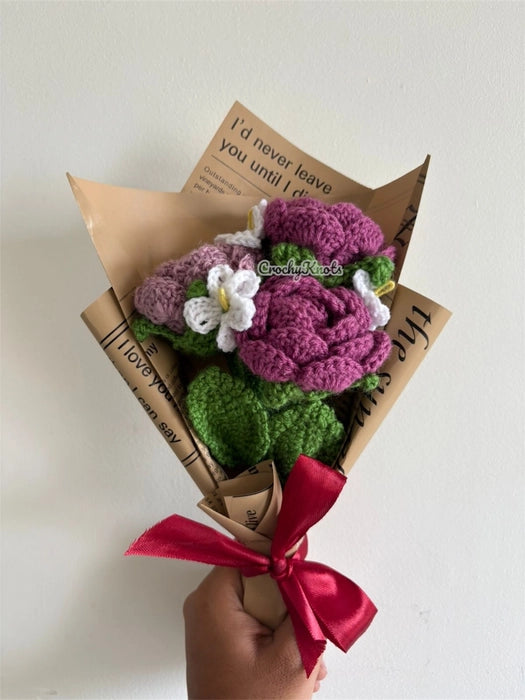 Crochet English Garden Charm Bouquet | Crochet Roses