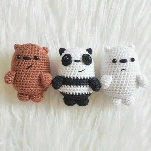 BUY 2 GET 1 Crochet We Bare Bears Miniature