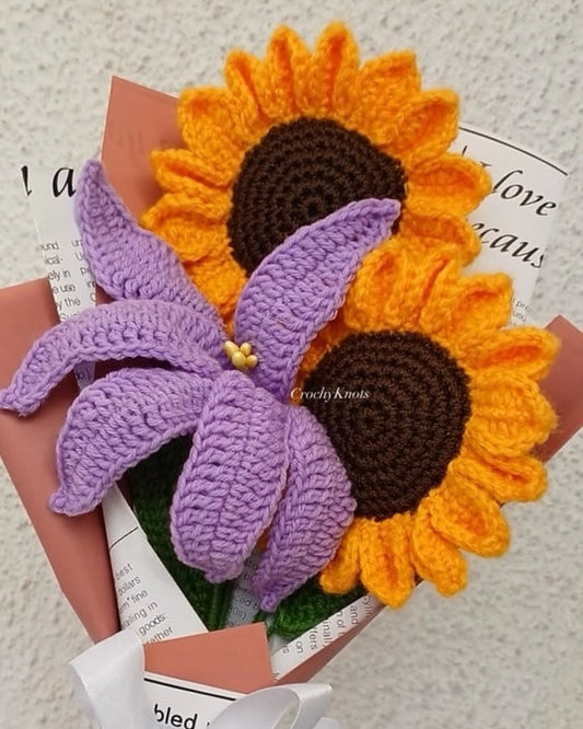 Crochet Sunflower Smile Bouquet