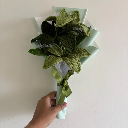 Emerald Serenity Bouquet | Green Lilies Bouquet